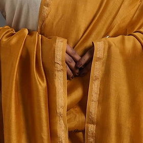 Orange - hand embroidered chanderi silk handloom kashida