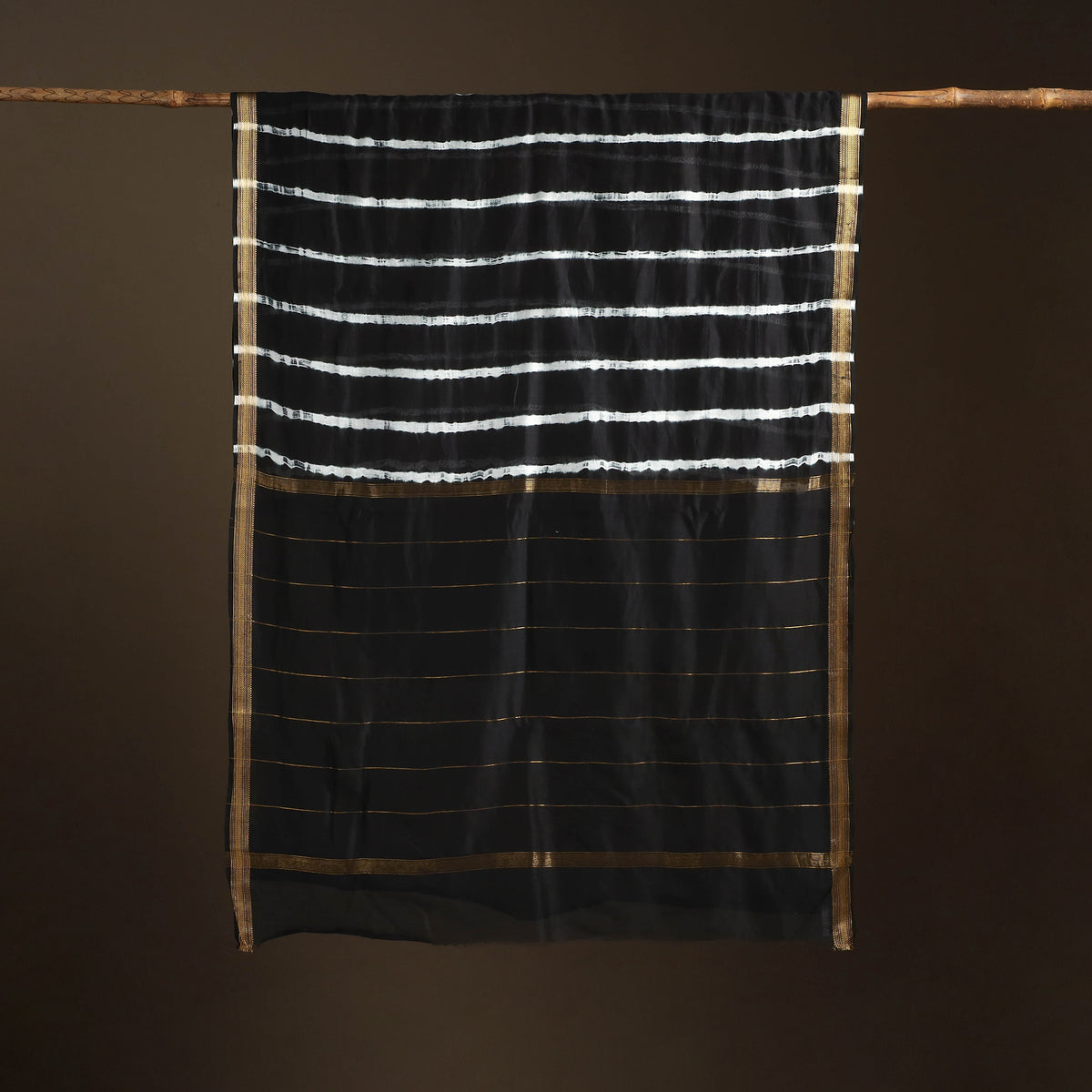 Chanderi Silk Leheriya Tie-Dye Saree with Zari Border 09