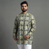 Kalamkari Block Printed Cotton Men Short Kurta 01