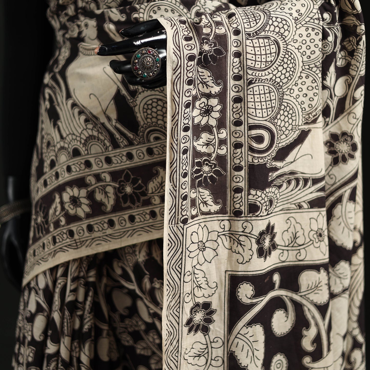 Kalamkari Printed Cotton Saree 16