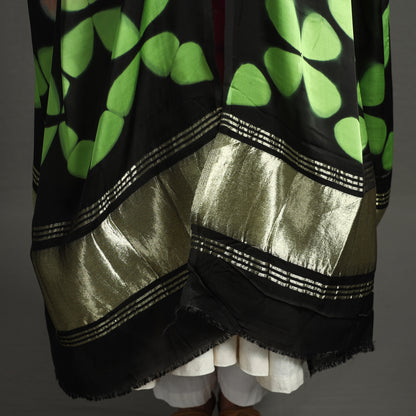Multicolor - Shibori Clamp Dyed Modal Silk Dupatta with Zari Border 21