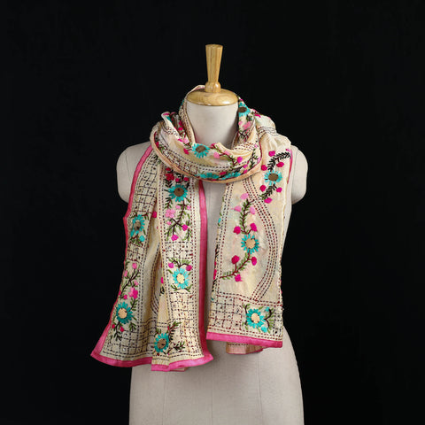 Ranihati Chanderi Silk Hand Embroidered Stole 19