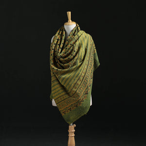 Ajrakh Hand Block Print Natural Dyed Handwoven Acrylic Wool Shawl 34
