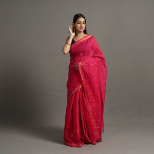 Pink - Sunrise Buta Jamdani Cotton Handloom Saree 73