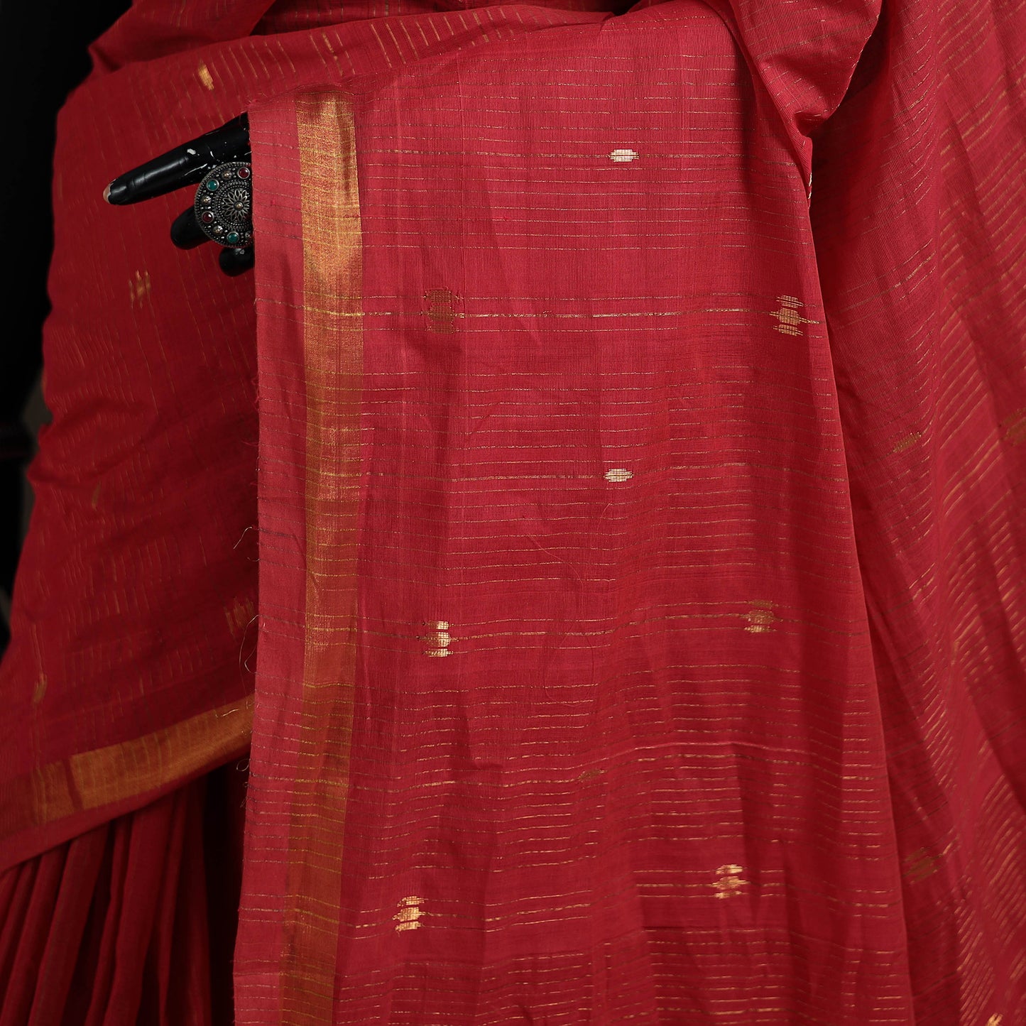 Srikakulam Jamdani Buti Zari Pure Handloom Cotton Saree 18