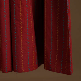 Maroon - cotton flared jacquard weave palazzo 05