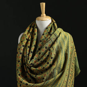 Ajrakh Hand Block Print Natural Dyed Handwoven Acrylic Wool Shawl 34