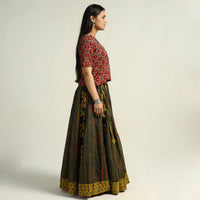 Multicolor - Kutch Block Printed 24 Kali Cotton Long Skirt 13