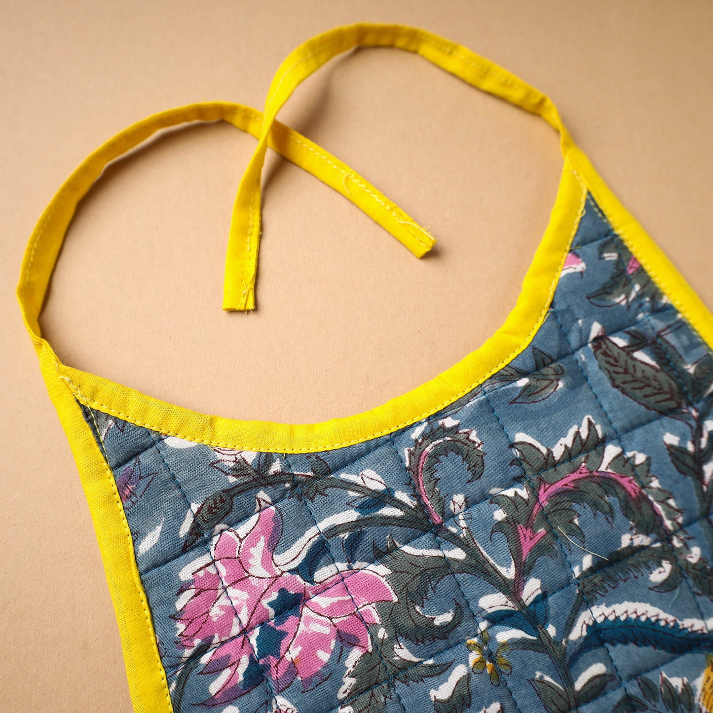 Grey Handmade Cotton Baby Bib