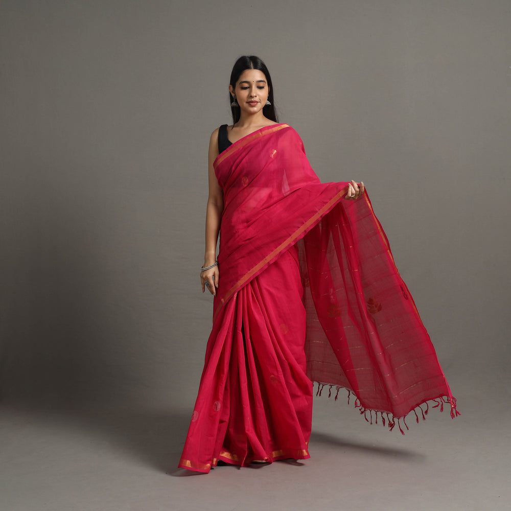 Pink - Sunrise Buta Jamdani Cotton Handloom Saree 73