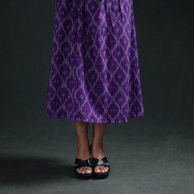 Pochampally Ikat Cotton Sleeveless Flared Long Dress for Women 20