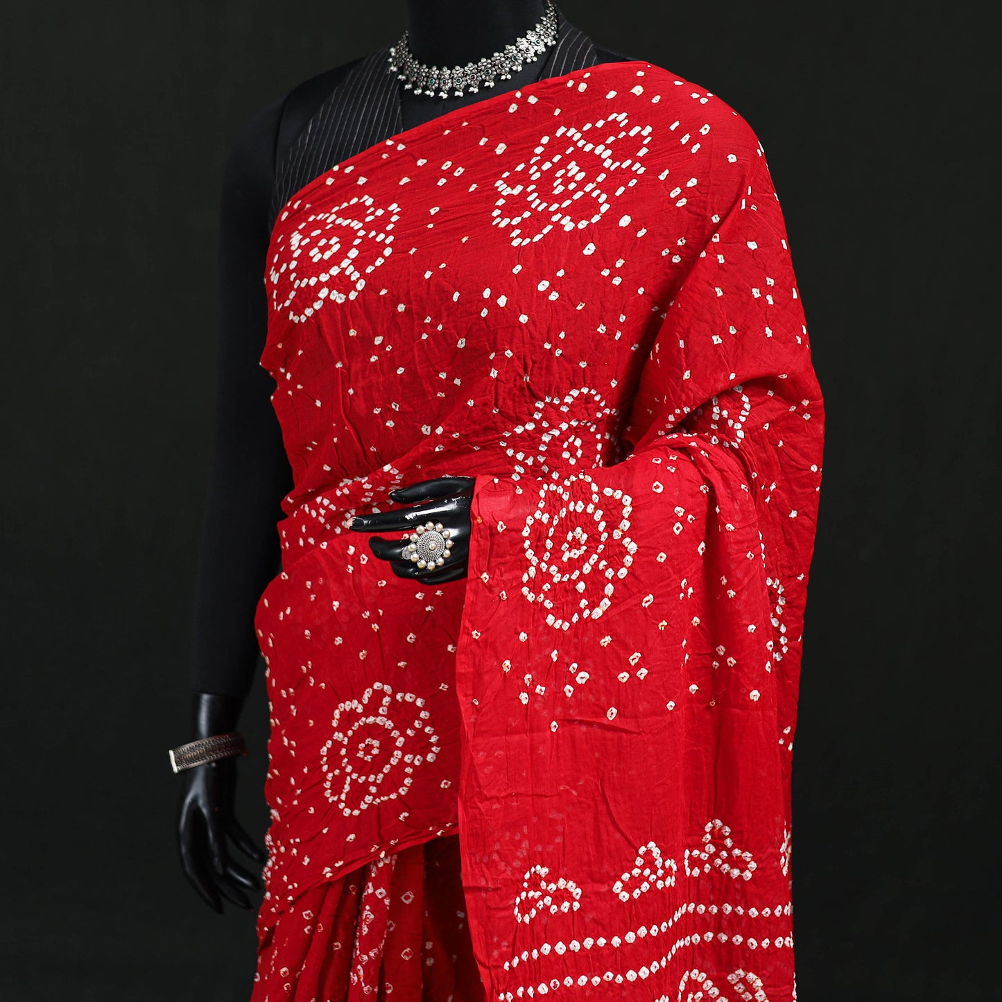 Kutch Bandhani Tie-Dye Cotton Saree 66