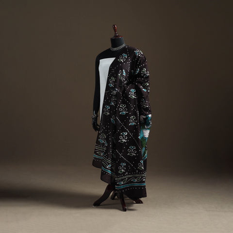 Brown - Hand Batik Print Cotton Dupatta 42