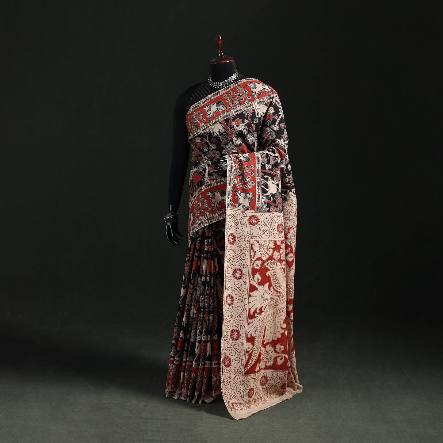 Kalamkari Printed Cotton Saree 17