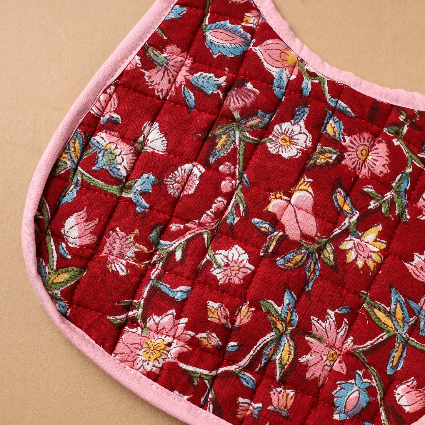 Red Handmade Cotton Baby Bib