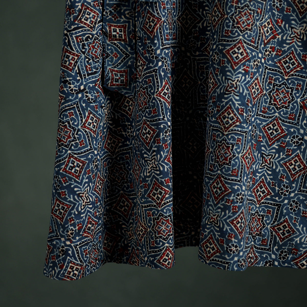 Ajrakh Hand Block Print Cotton Wrap Around Skirt 17