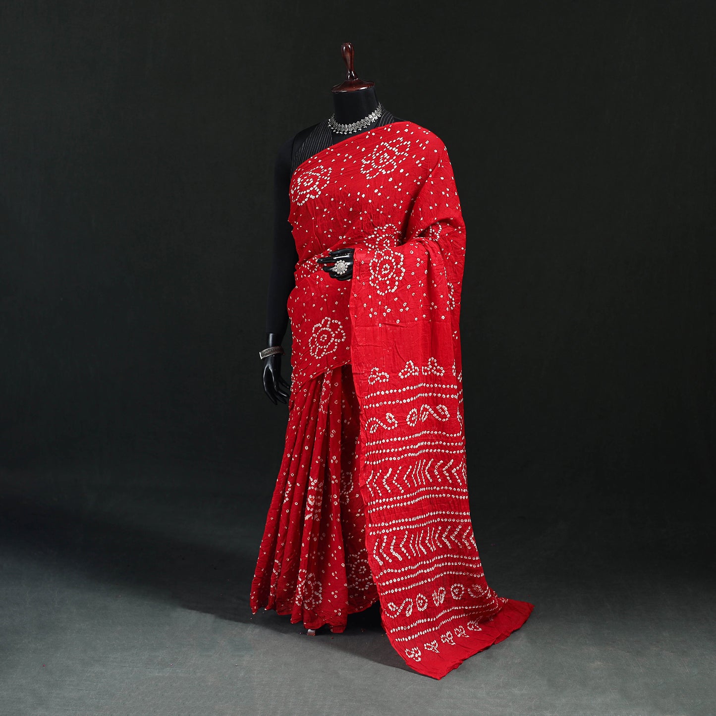 Kutch Bandhani Tie-Dye Cotton Saree 66