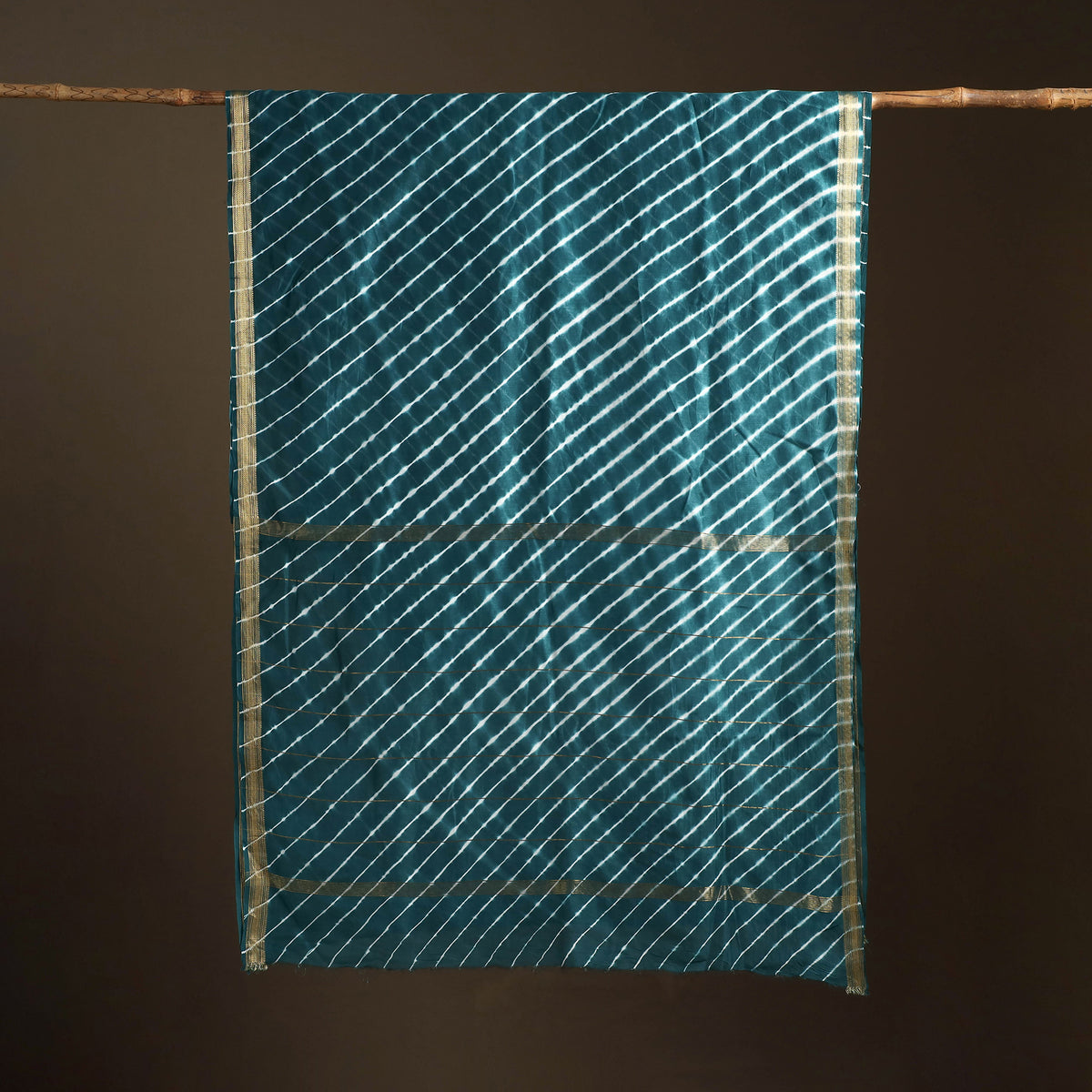 Chanderi Silk Leheriya Tie-Dye Saree with Zari Border 06