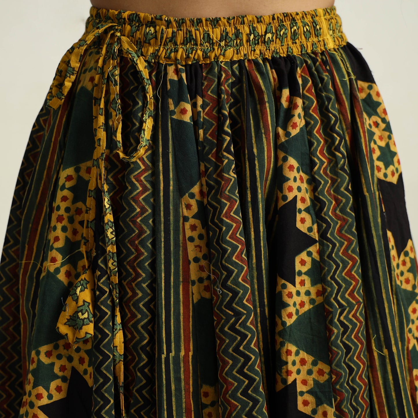 Multicolor - Kutch Block Printed 24 Kali Cotton Long Skirt 13