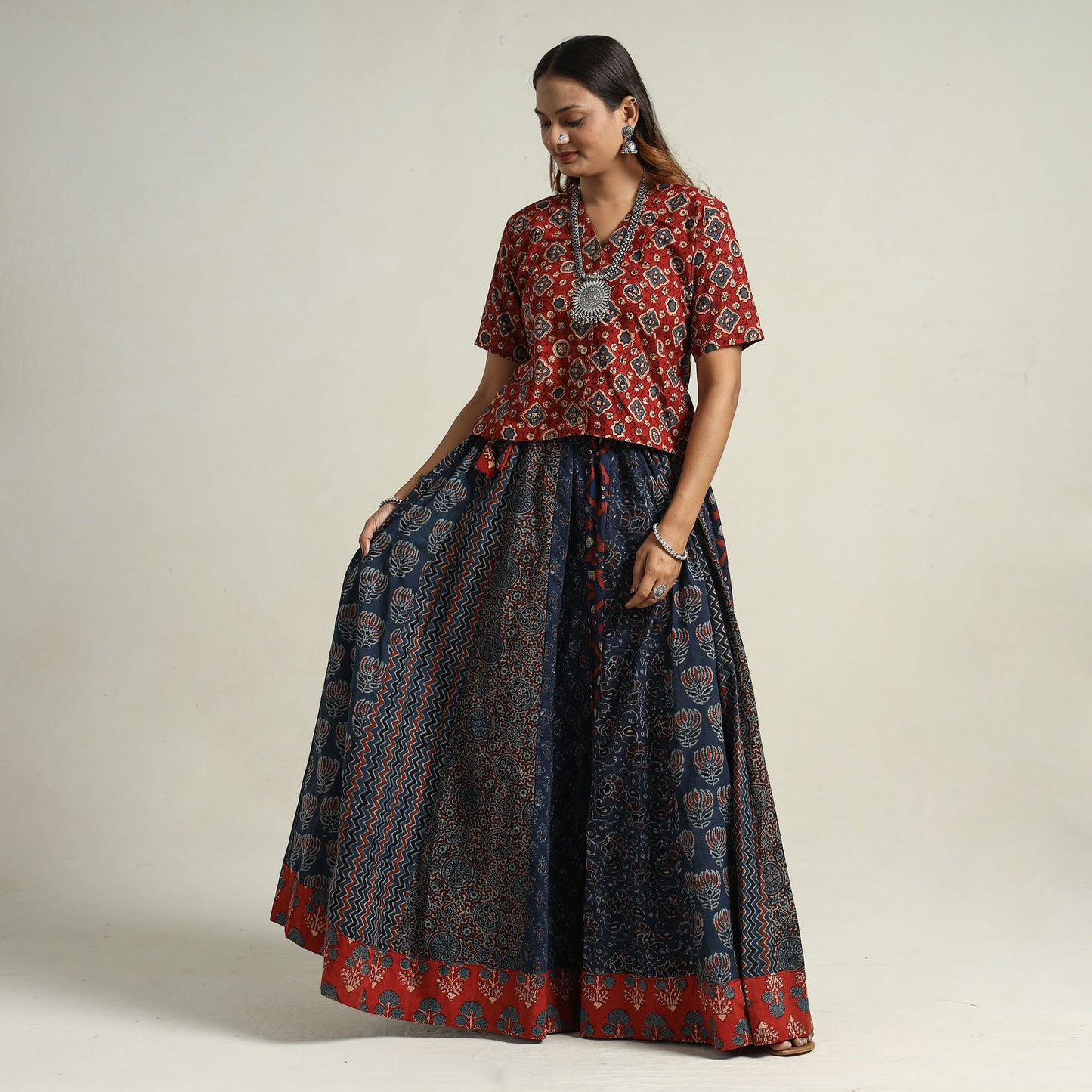 Ajrakh Patchwork Skirt 