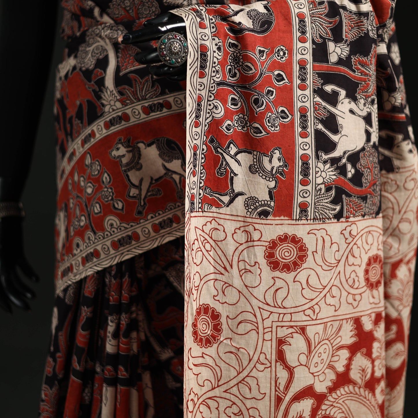 Kalamkari Printed Cotton Saree 17