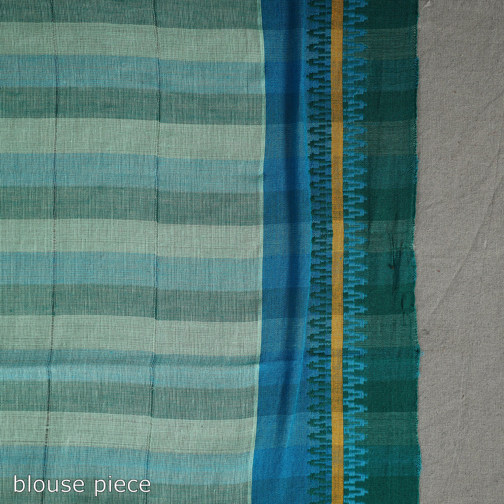 Green - Turned Weft Circuit Cotton Handloom Saree 18