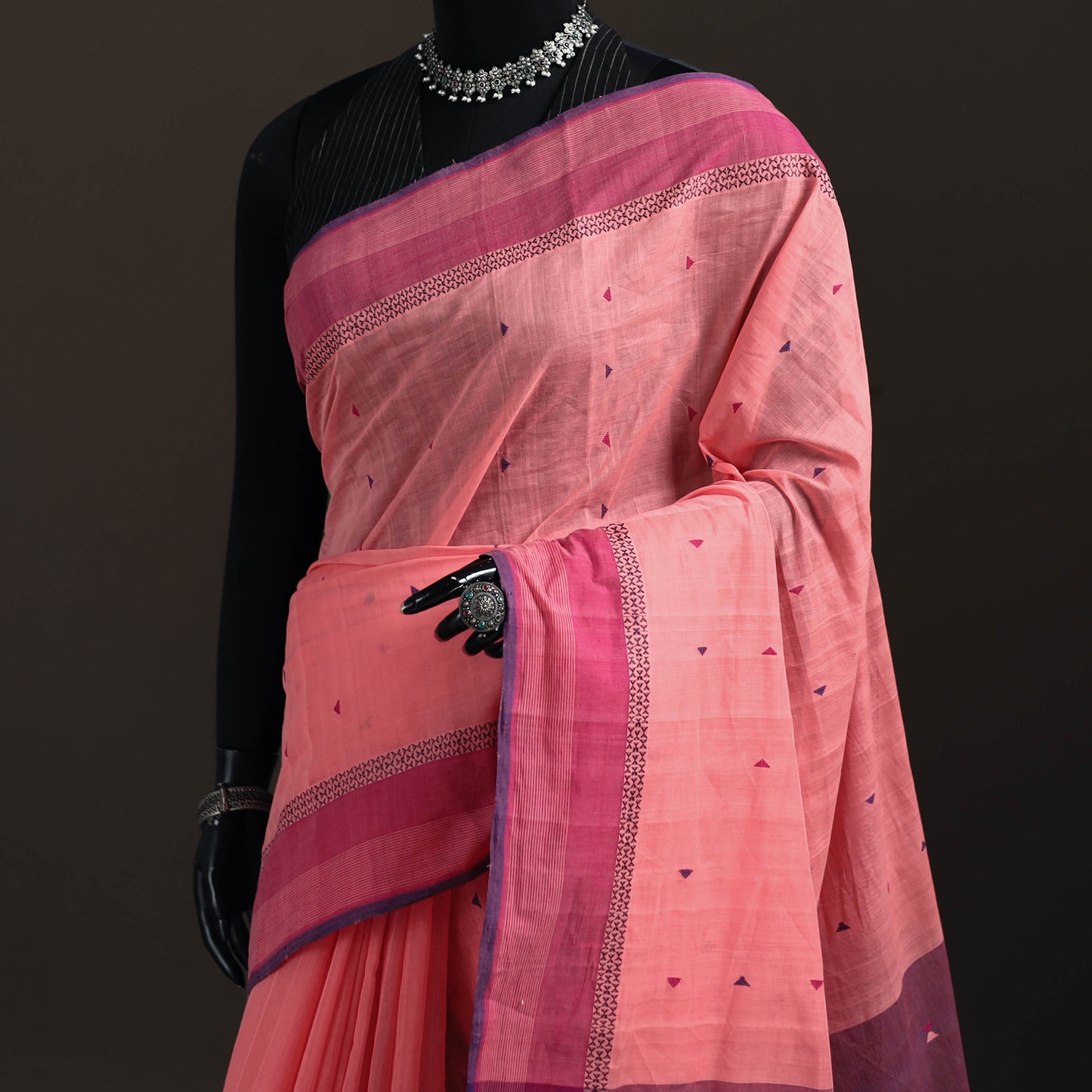 Godavari Jamdani Buti Pure Handloom Cotton Saree 19