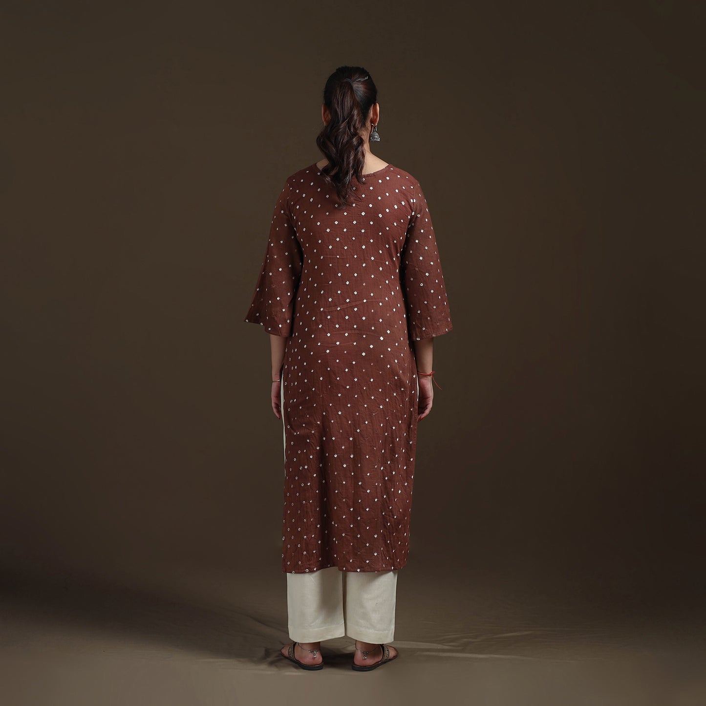 Bandhani Tie-Dye Cotton Straight Kurta for women 05