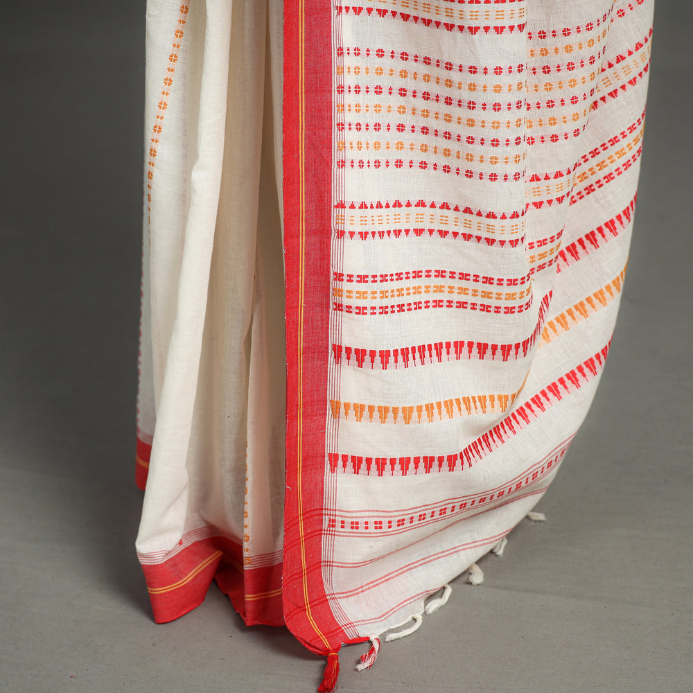 White - Begampuri Handloom Cotton Saree