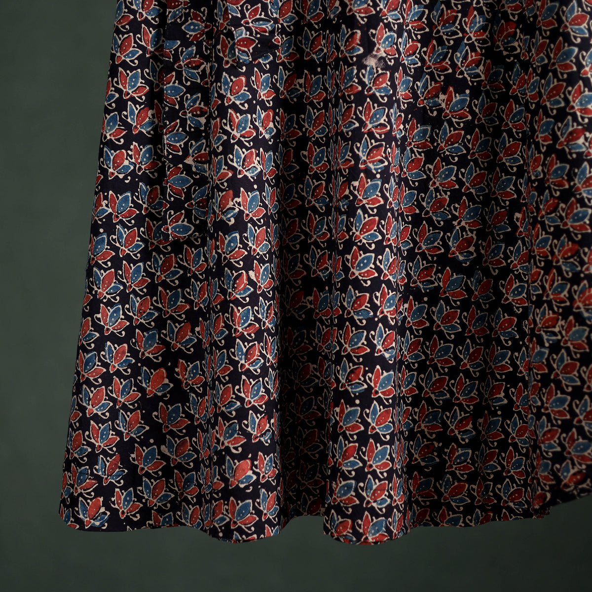 Ajrakh Hand Block Print Cotton Wrap Around Skirt 18