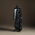 Black - hand batik print cotton dupatta 33 - handcrafted