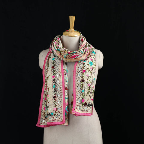 Ranihati Chanderi Silk Hand Embroidered Stole 24