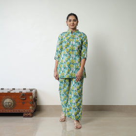 Green - Block Printed Cotton Sanganeri Co-Ord Set 05
