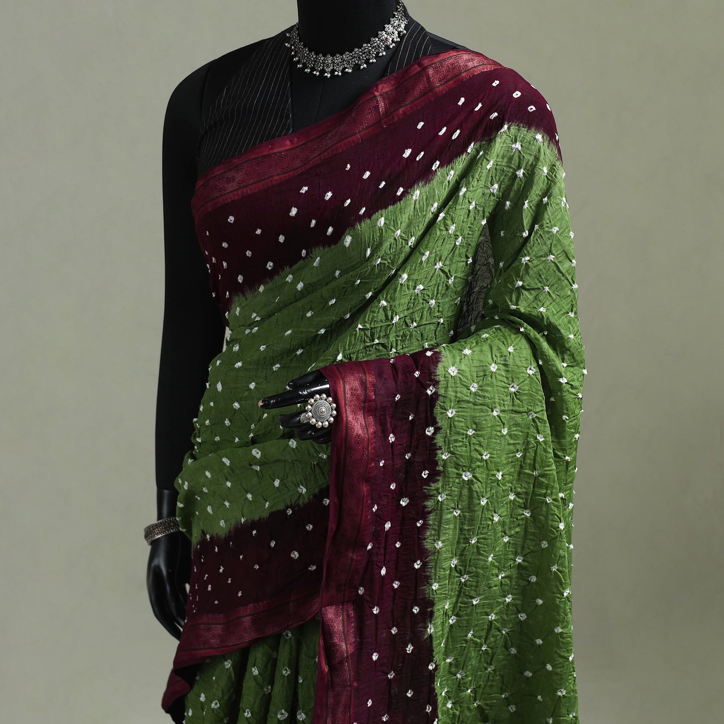 Kutch Tie-Dye Bandhani Cotton Saree with Blouse Piece 55