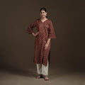 Bandhani Tie-Dye Cotton Straight Kurta for women 05