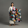 Multicolor - indigo cotton reversible patchwork dupatta 16