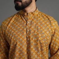 Kantha Stitch Cotton Short Sanganeri Kurta for Men 06