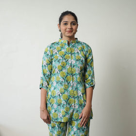 Green - Block Printed Cotton Sanganeri Co-Ord Set 05