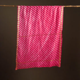 Chanderi Silk Leheriya Tie-Dye Saree with Zari Border 03