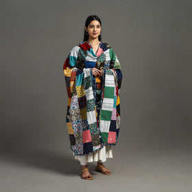 Multicolor - indigo cotton reversible patchwork dupatta 16