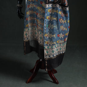 Mata Ni Pachedi Handpainted Natural Dyed Chanderi Silk Handloom Dupatta 30