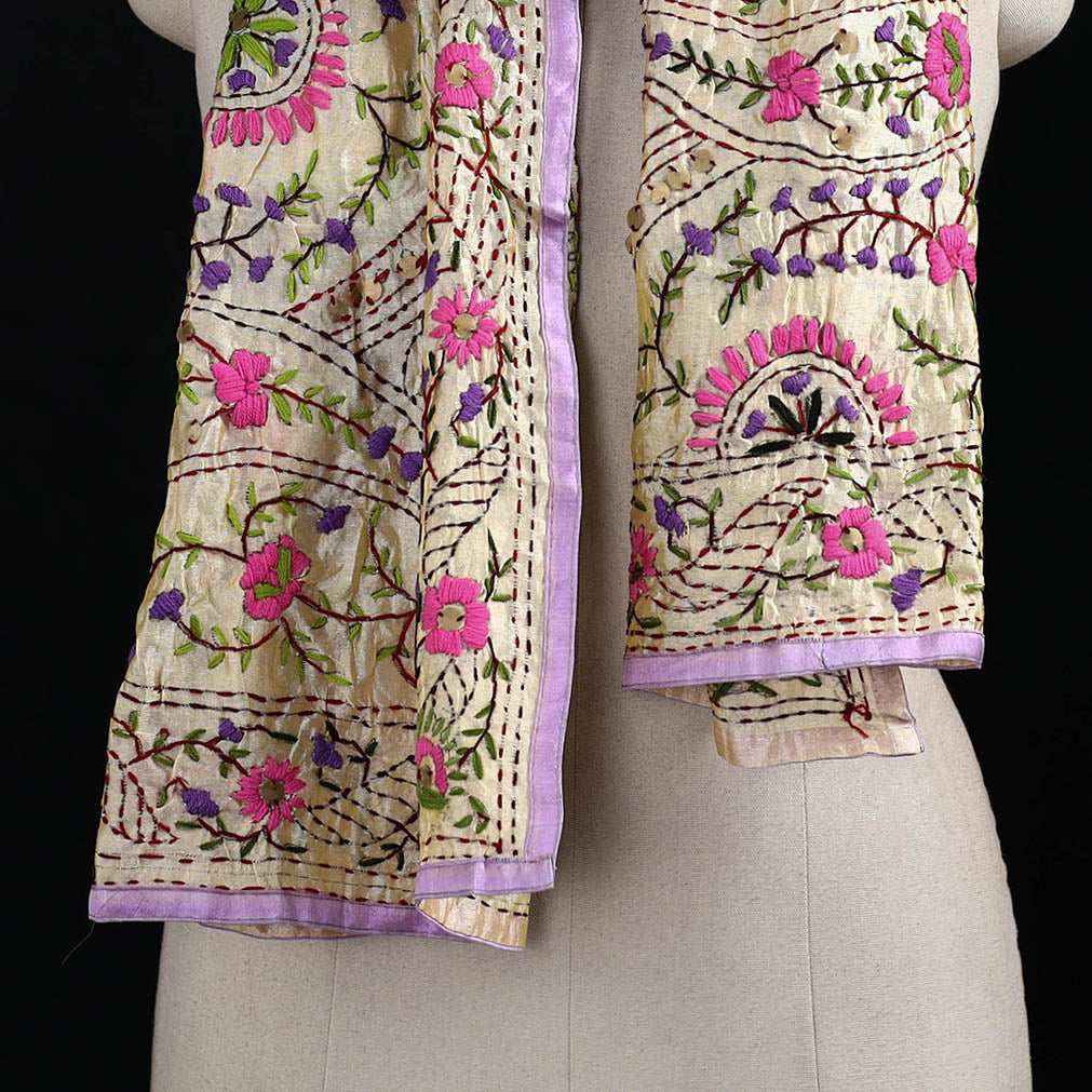 Ranihati Chanderi Silk Hand Embroidered Stole 26