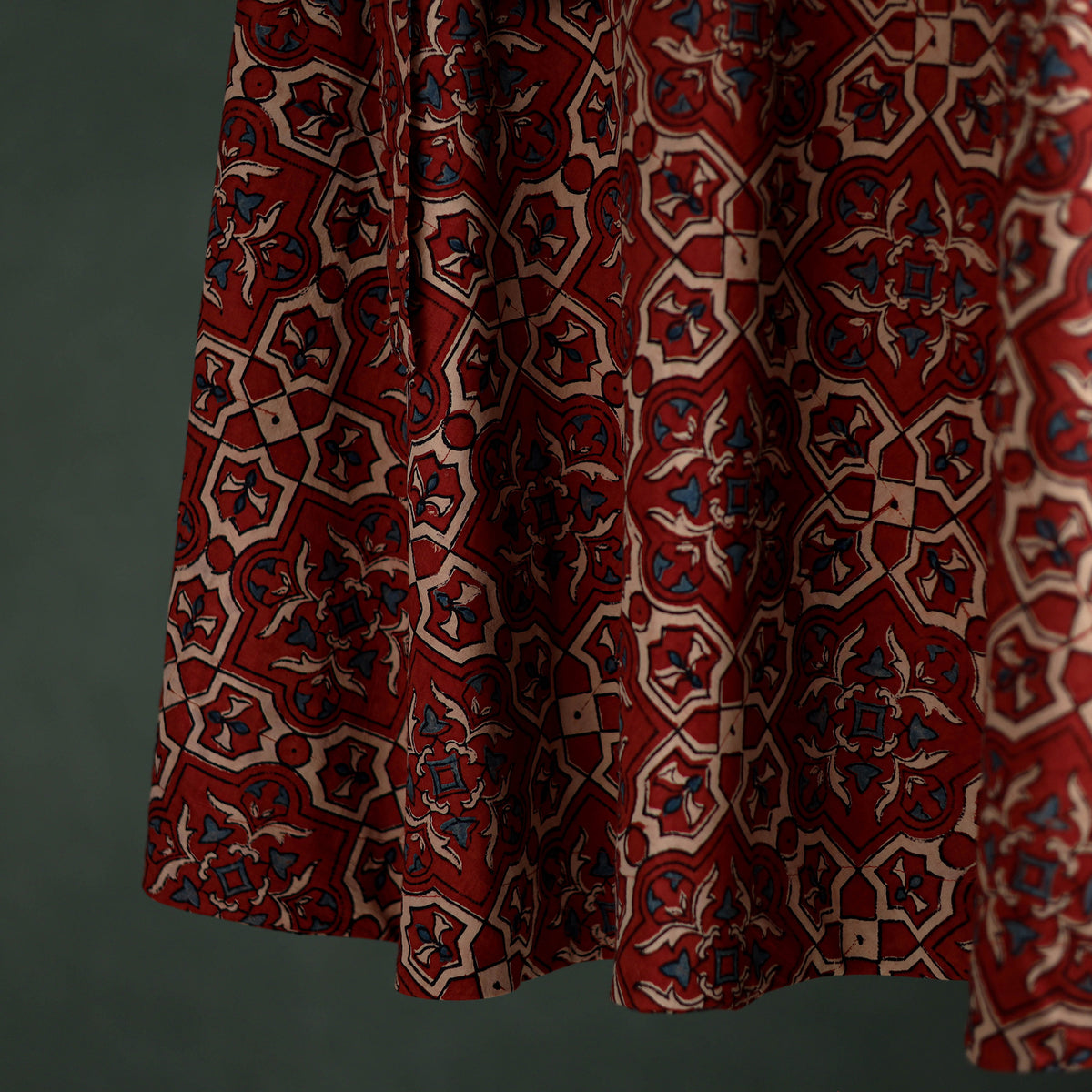 Ajrakh Hand Block Print Cotton Wrap Around Skirt 19