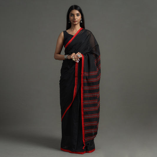 Black - Begampuri Handloom Cotton Saree