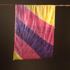 Chanderi Silk Leheriya Tie-Dye Saree with Zari Border 02