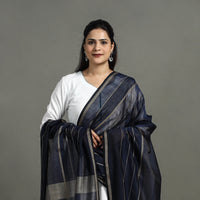 Blue - Handloom Silk Cotton Maheshwari Dupatta 15