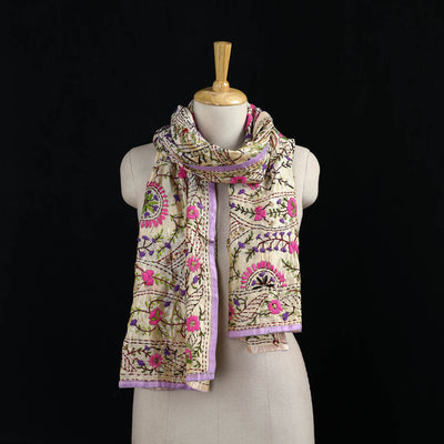 Ranihati Chanderi Silk Hand Embroidered Stole 26