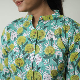Green - Block Printed Cotton Sanganeri Co-Ord Set 05