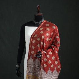 Mata Ni Pachedi Handpainted Natural Dyed Chanderi Silk Handloom Dupatta 31