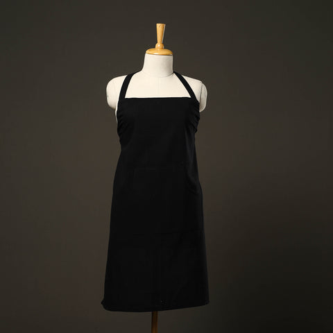 Black - jhiri handloom cotton apron with pocket 17